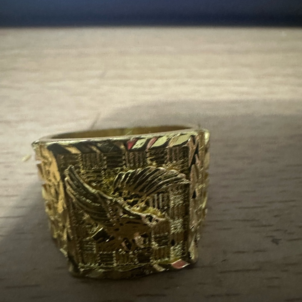 Gold Eagle Men's Ring yellow gold plated eagle ring